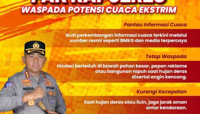 Kapolresta Tangerang Imbau Warga Waspadai Cuaca Ekstrem