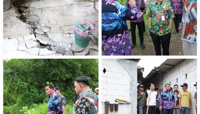 Bupati Tangerang Tinjau Longsor di Sempadan Sungai Cidurian, Enam Rumah Terancam