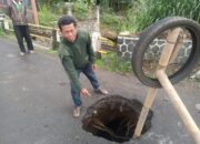 Jalan Cipanas–Mariwati Cianjur Terancam Amblas, Lubang 3 Meter di Jembatan Jeprah Bikin Warga Resah