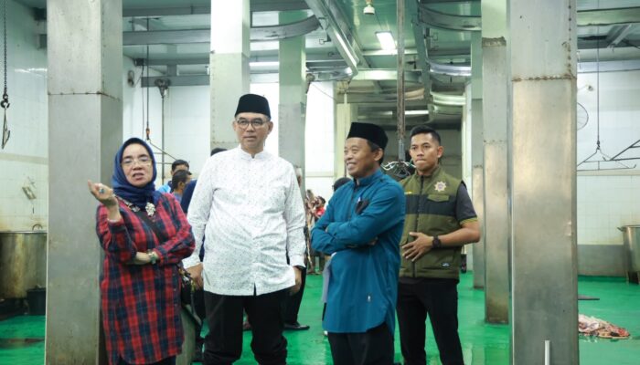 Sekda Bogor Tinjau Pemotongan Hewan Kurban di RPH Cibinong