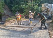 Satgas TMMD Ke-129 Kodim 0608/Cianjur Percepat Pembangunan Jalan, TPT, dan Pipanisasi di Desa Mekarmukti