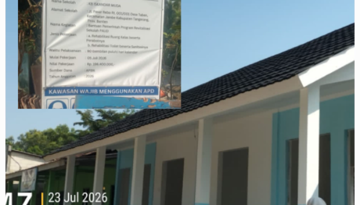Proyek Revitalisasi KB Iskandar Muda di Jambe Jadi Sorotan, Mekanisme Pelaksanaan Dipertanyakan