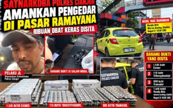 Satnarkoba Polres Cianjur Amankan Terduga Pengedar di Pasar Ramayana, 2.555 Butir Obat Keras Disita